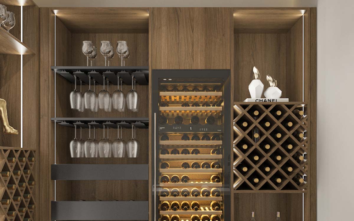 L Shaped Home Bar Wine cabinets