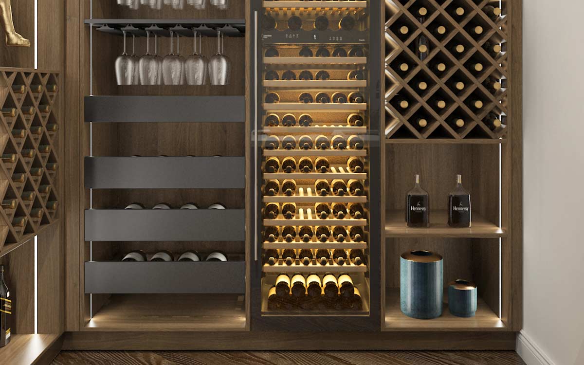 L Shaped Home Bar Wine cabinets