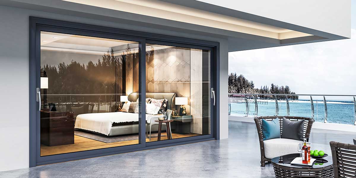 Aluminium Tempered Glass Sliding Doors NA18014