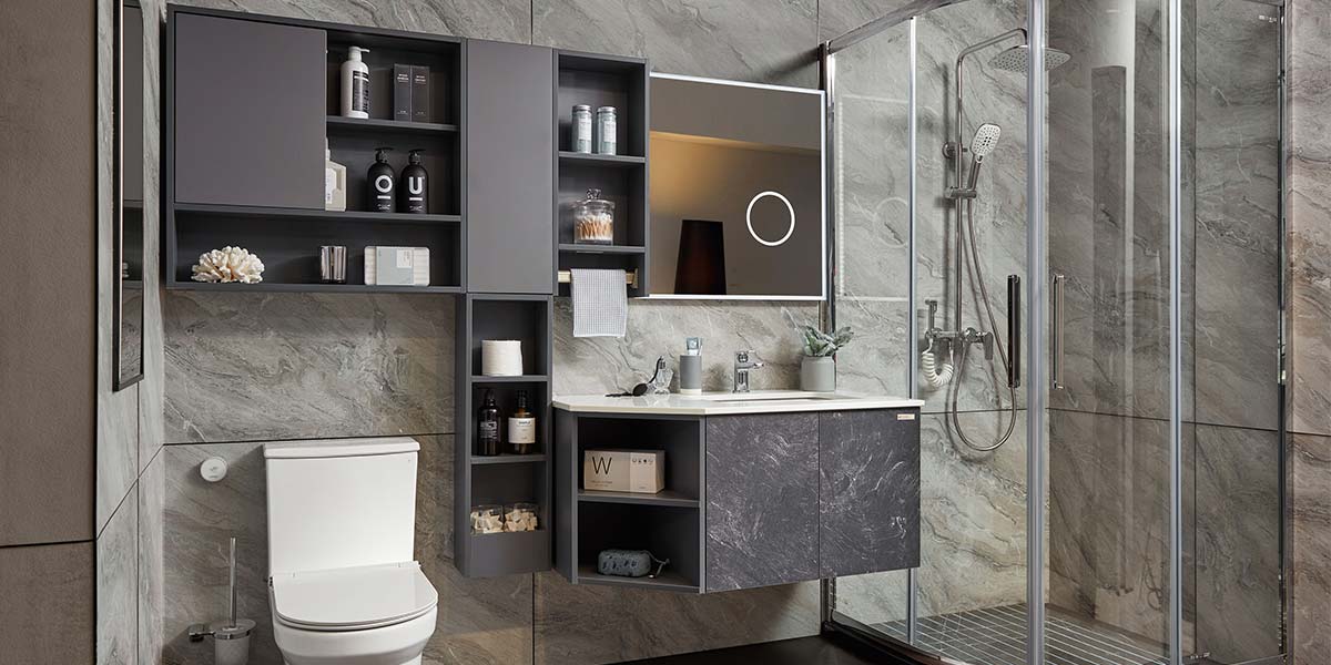 Waterproof Wood Modern Bathroom Cabinets OBV21-015