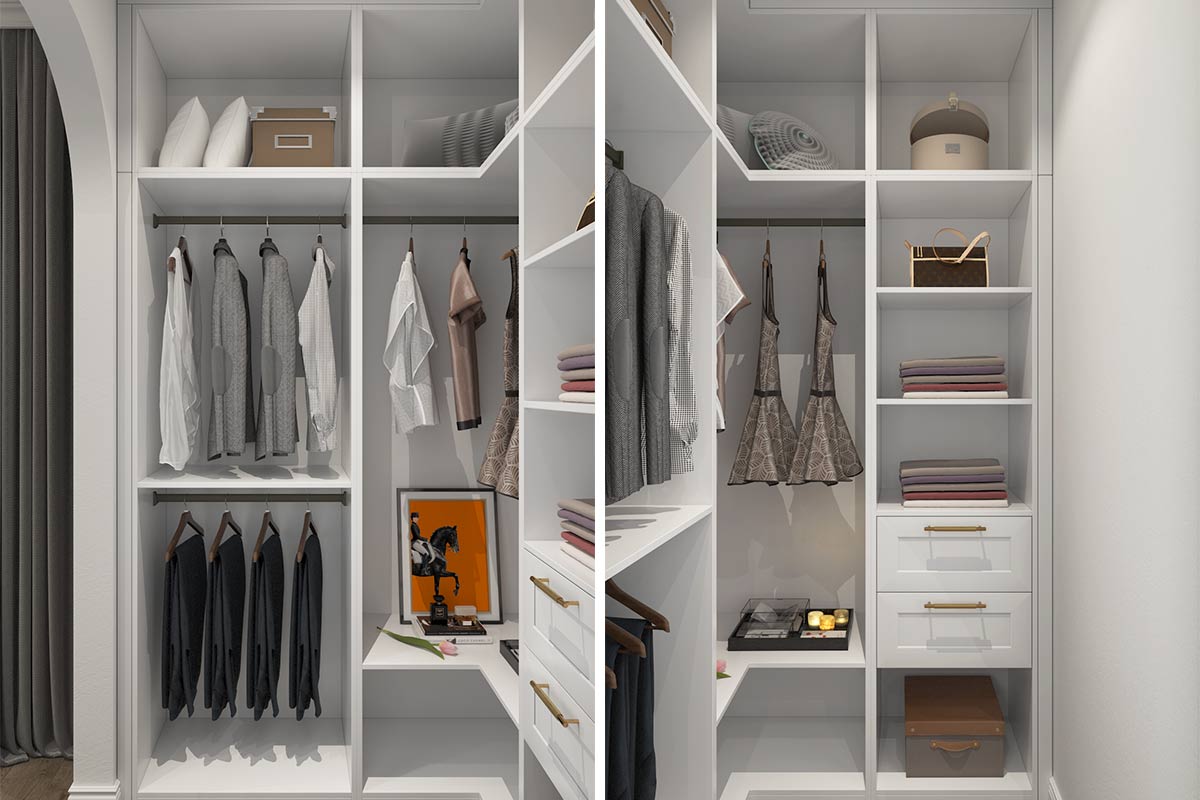 White Walk in closet