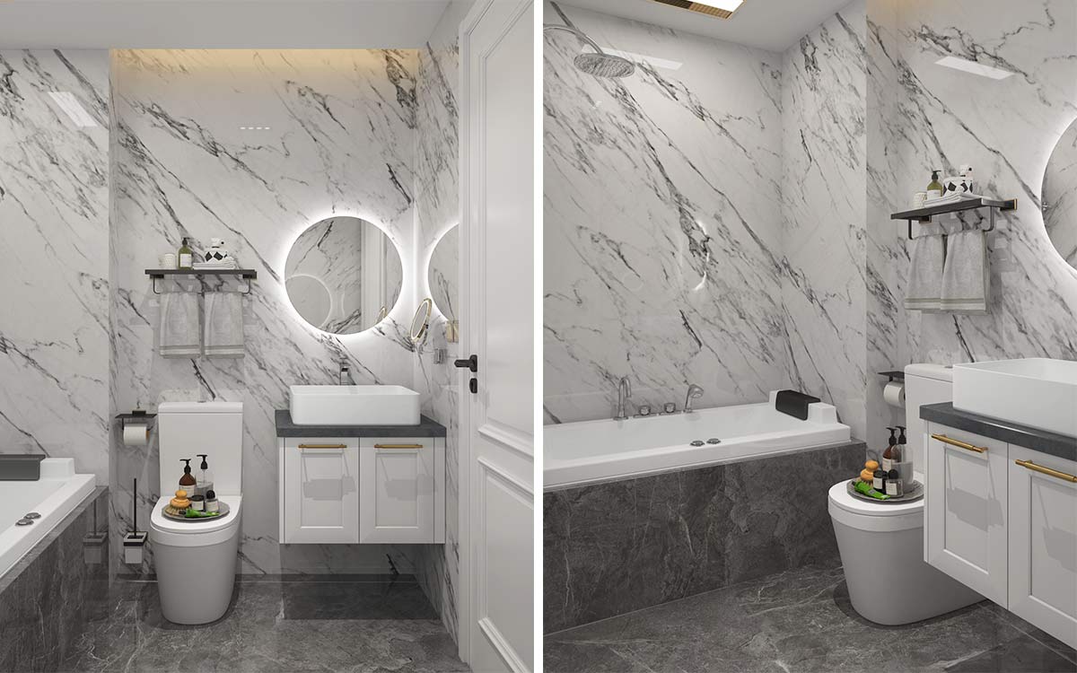 Shaker Style White Bathroom Cabinets