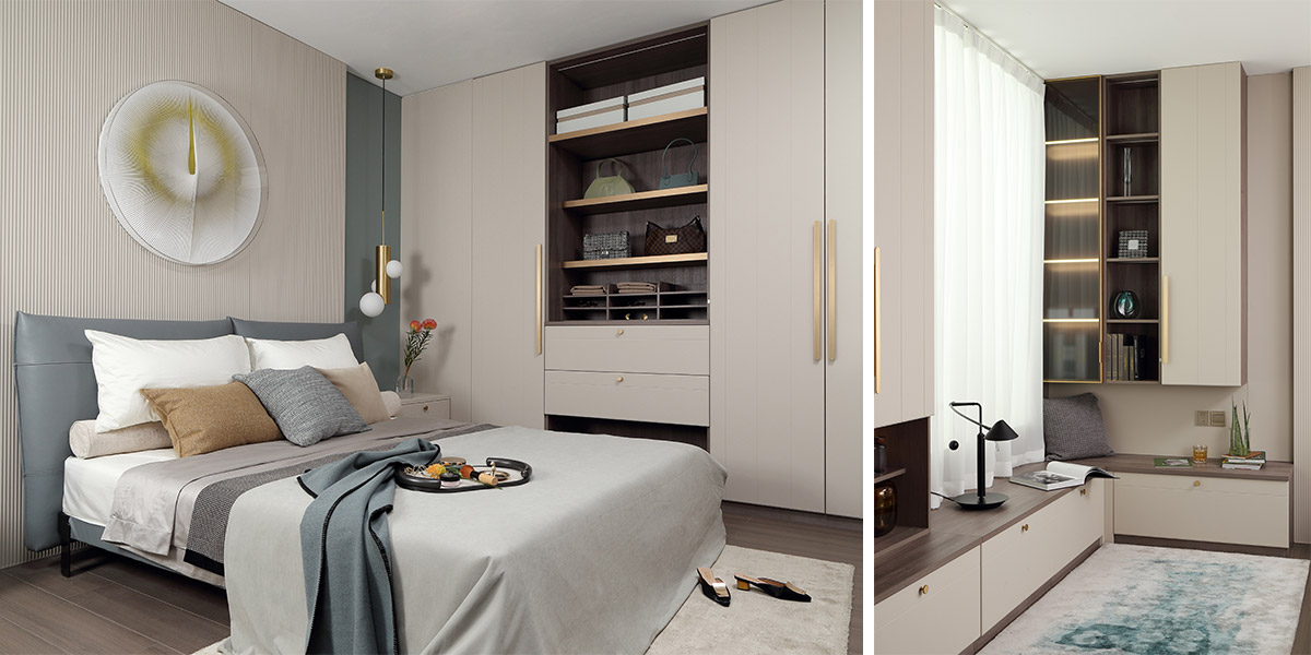 Contemporary Fitted Wardrobe with Built-in Metal Handles