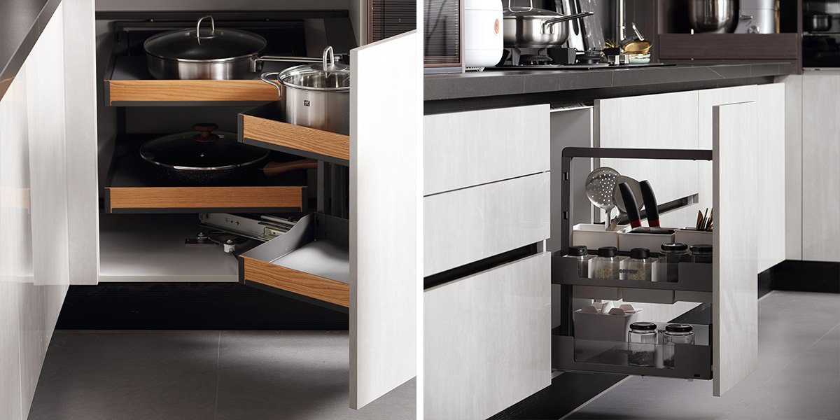 White Glossy UV Lacquer Kitchen Cabinets